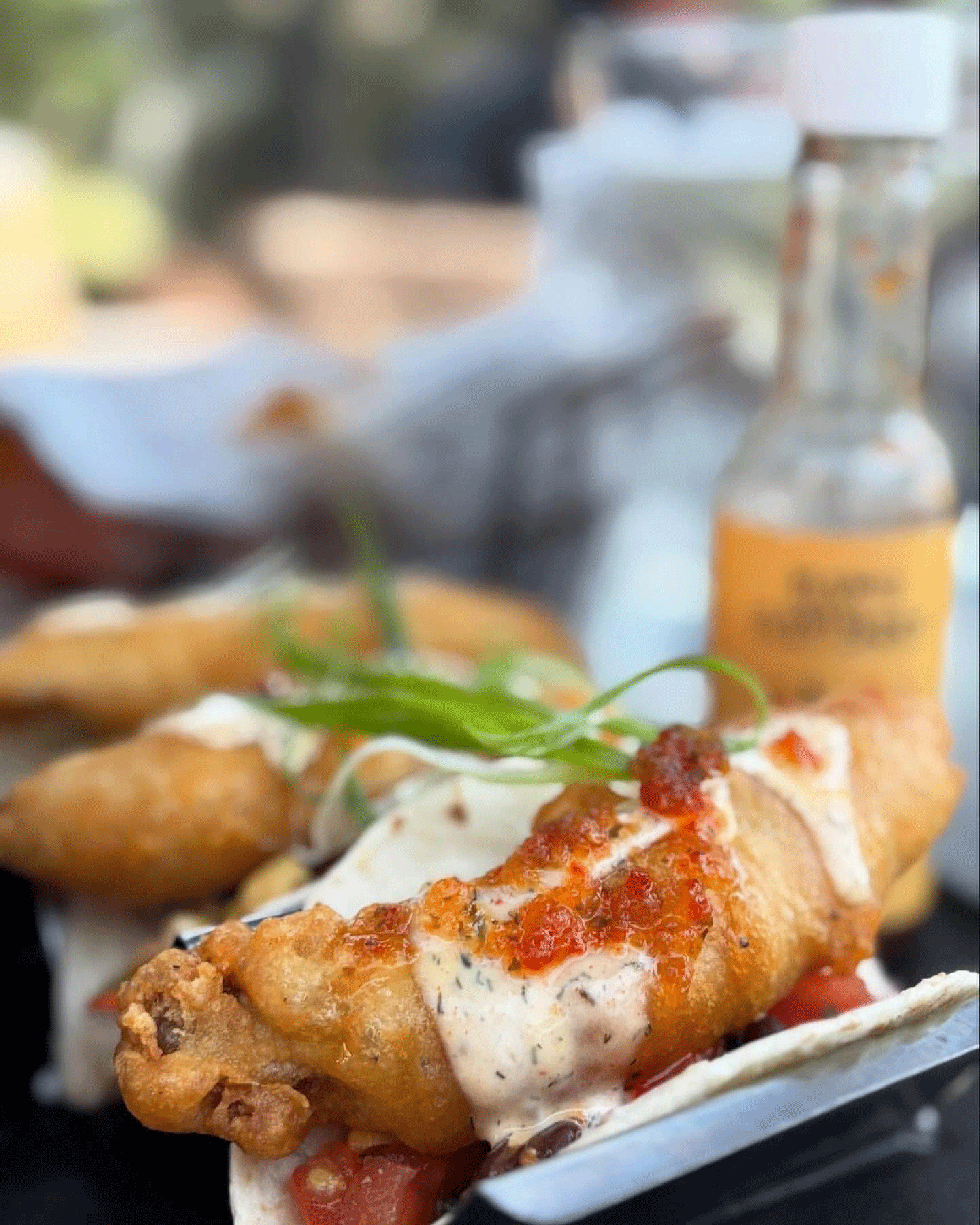 Scorch Honey hot sauce drizzled over fish
